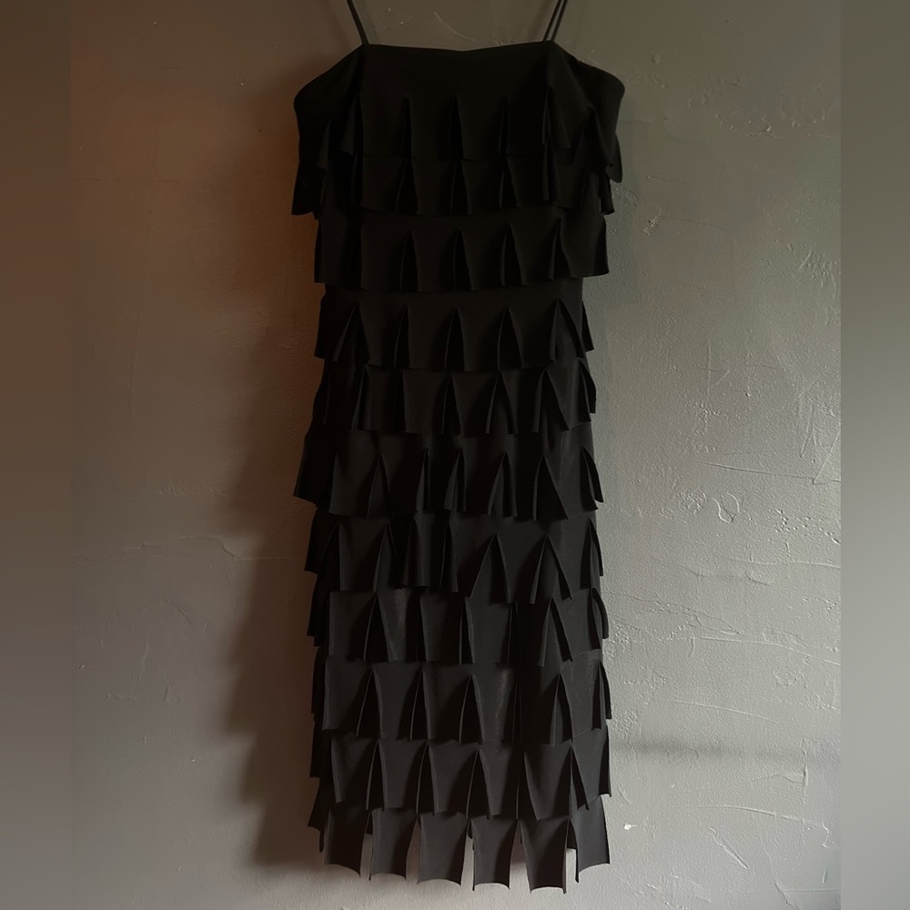 JS Collections little black spaghetti strap dress (flapper style); size 4.